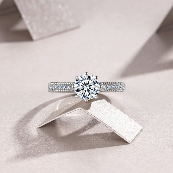 💍 1-Carat Morganite Minimalist Ring – Platinum-Plated S925 Silver (2.5g, Sizes 5–9) 💍