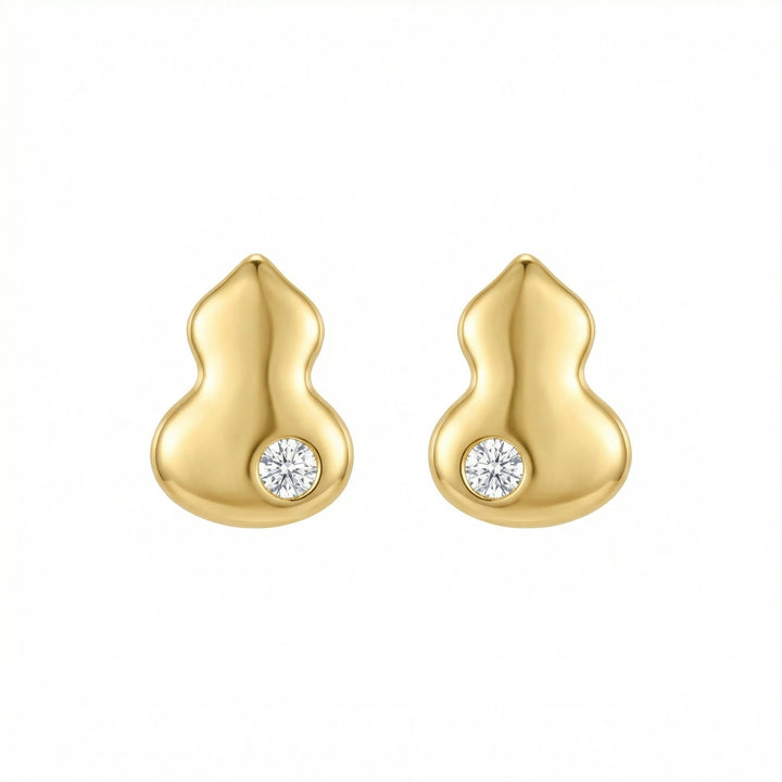 ✨ 925 Sterling Silver Diamond Wulu Gourd Stud Earrings ✨