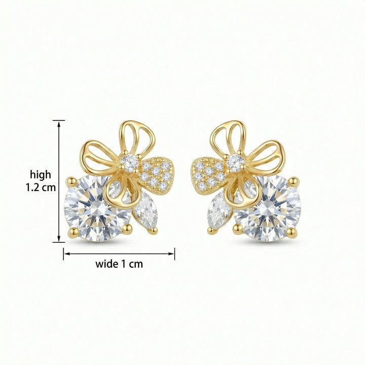 ✨ 925 Sterling Silver Sparkling Butterfly & Floral Stud Earrings with Brilliant Stone Accents ✨