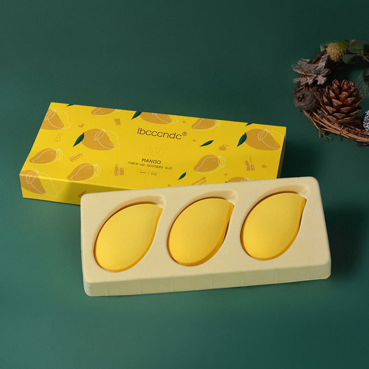 🥭💄 Little Mango Makeup Egg Set – Creative Soft Beauty Sponge (3PCS Wet & Dry Blender)