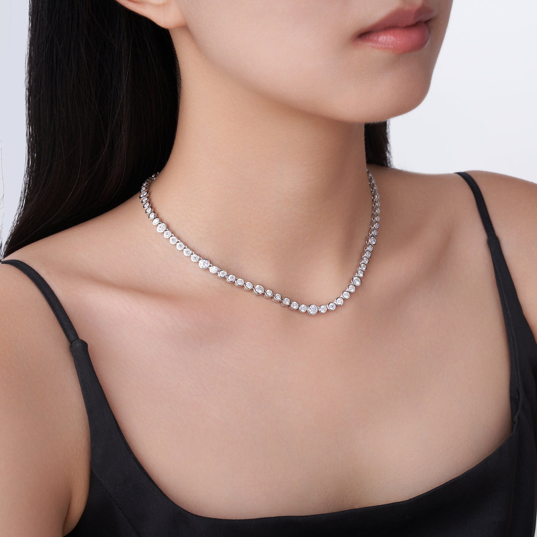 Luxury Minimalist Moissanite Pendant Necklace – Gold-Plated S925 Silver, 38cm
