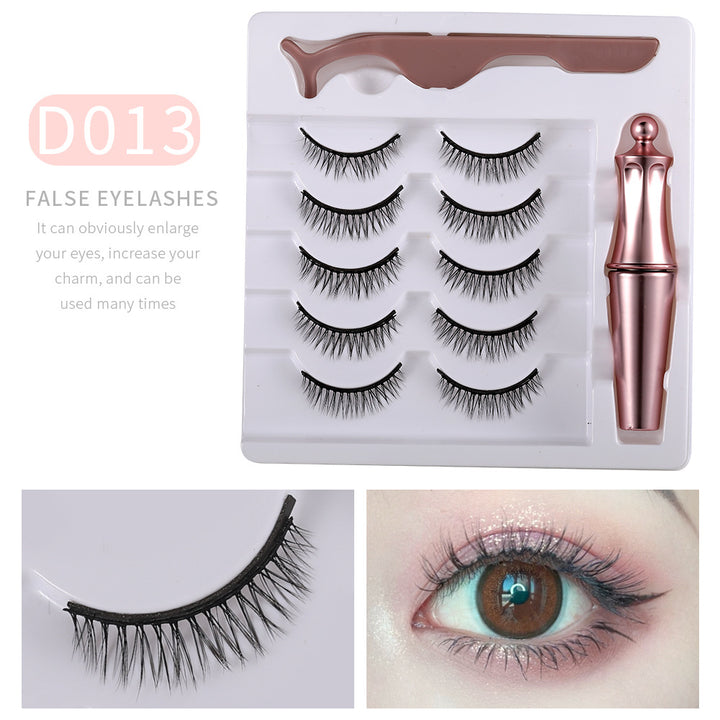 🧲👁️ Mink Magnetic Eyelashes – 5 Pairs Reusable False Lashes Set with Eyeliner & Tweezers