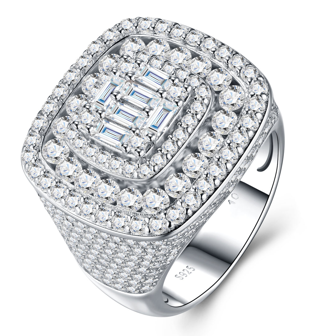 💎 Men’s Moissanite Minimalist Jewelry Set – Platinum-Plated S925 Silver (16.2g, Sizes 5–9) 💎