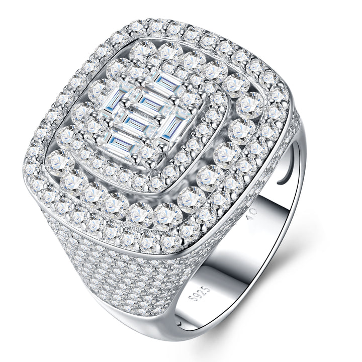 💎 Men’s Moissanite Minimalist Jewelry Set – Platinum-Plated S925 Silver (16.2g, Sizes 5–9) 💎