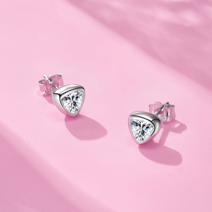 Luxury Minimalist Triangle Moissanite Stud Earrings