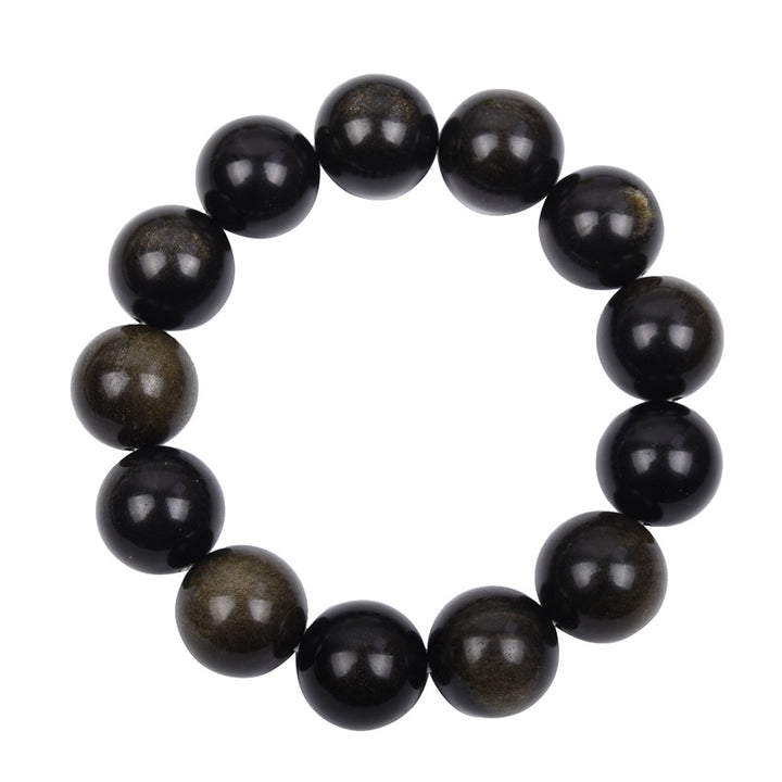 Gold Obsidian Bracelet – Natural Crystal Beads