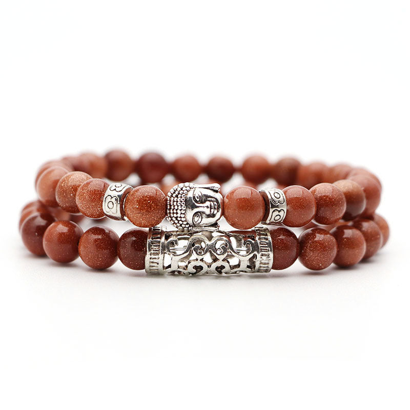 Volcanic Stone & Tiger Eye Bracelet Set