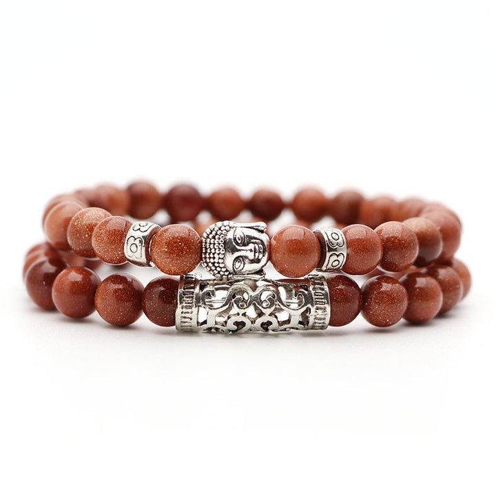Volcanic Stone & Tiger Eye Bracelet Set