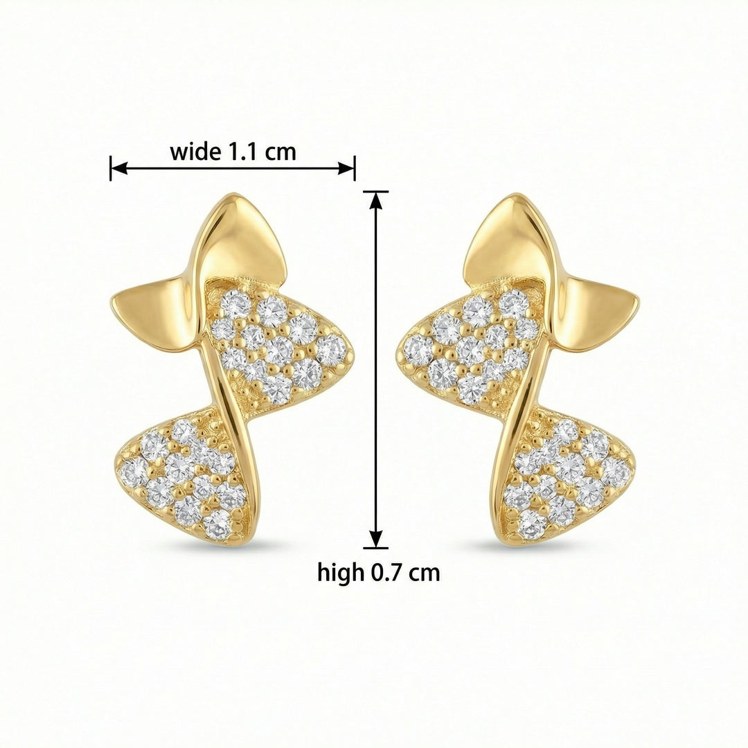 🎵 925 Sterling Silver Musical Note Stud Earrings with Sparkling Accents 🎵