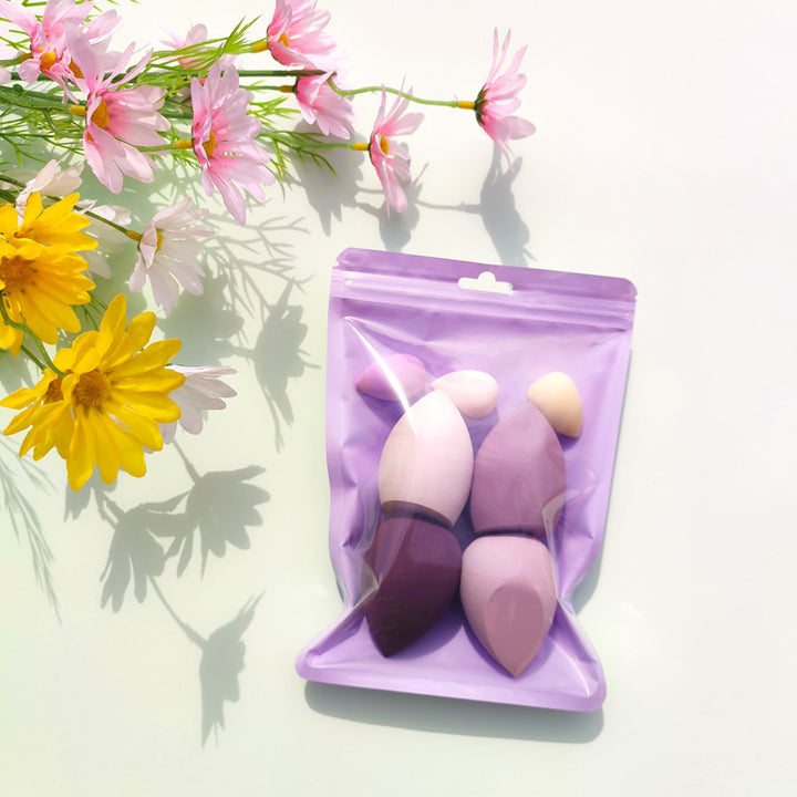 🥚💄 Macaron Bag Dopamine Cosmetic Egg Set – Flocking Powder Puff (7/11PCS Wet & Dry Makeup Sponge Kit)