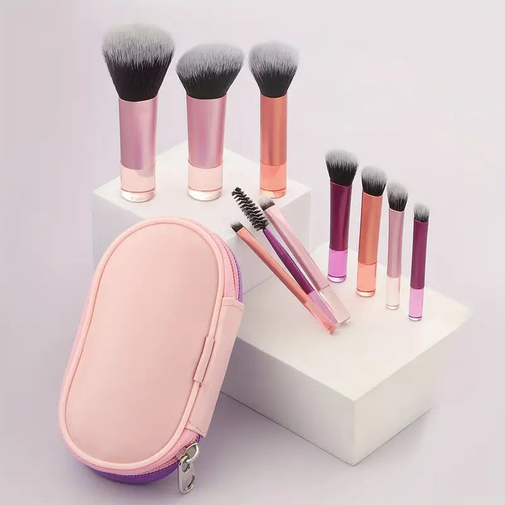 ✨ 8 Long Tube Makeup Brush Set — Multicolor Beauty Tools 💄🌈