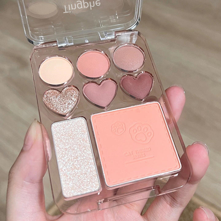 💖 Heart Eyeshadow Palette – All-in-One Matte, Blush & Highlight Makeup Set ✨