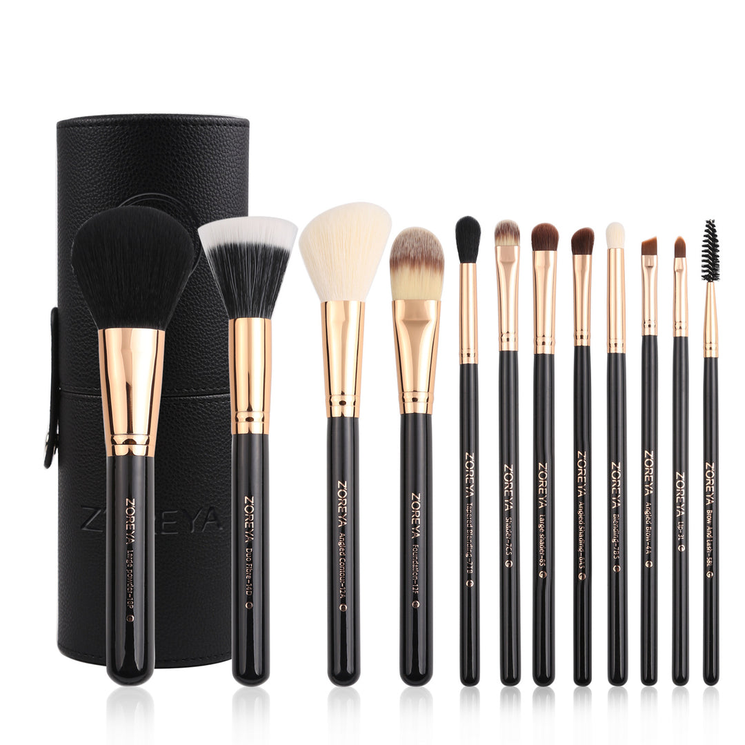 ✨ 12-Piece Man-Made Fiber Color Tube Makeup Brush Set — Beauty Tools Kit 💄✨