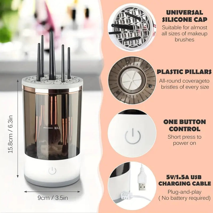 ✨ Automatic Rotating Makeup Brush Cleaner — USB Electric Washing Machine 💄🧼⚡