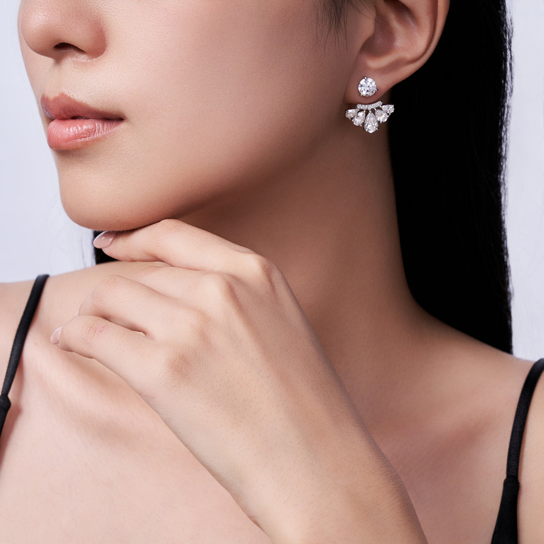Luxury Minimalist Moissanite Earring Set – Platinum-Plated S925 Silver, GRA Certified