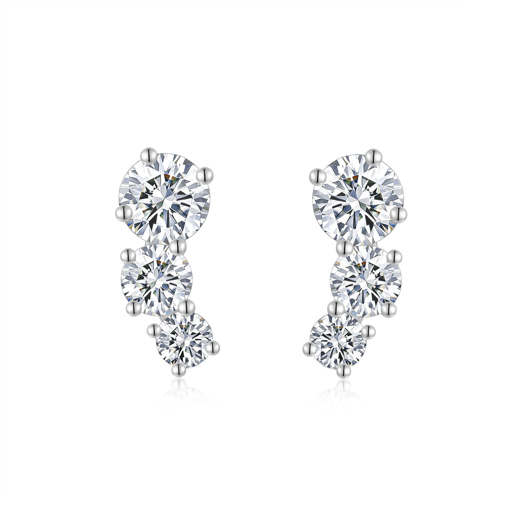 1-Carat Morganite Minimalist Earrings – Platinum-Plated S925 Silver