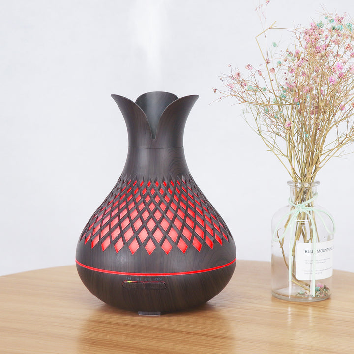 ✨ Syble Dark & Light Wood Grain 500ml Humidifier – Household Aroma Diffuser (AC Powered)