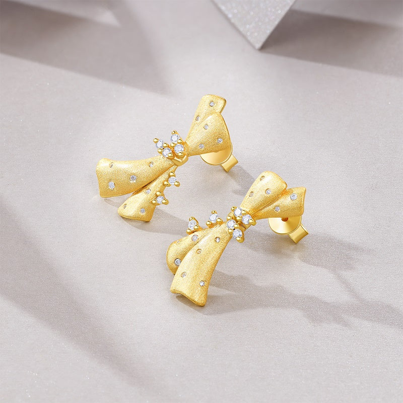 Minimalist Luxury Moissanite Earrings – Gold-Plated S925 Silver