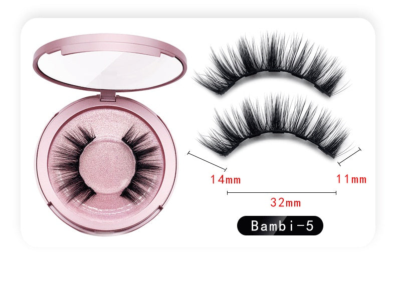 🧲👁️ Natural Long Lasting Magnetic Eyeliner & Magnetic False Eyelashes Set – 5 Pairs with Tweezers & Mirror Case