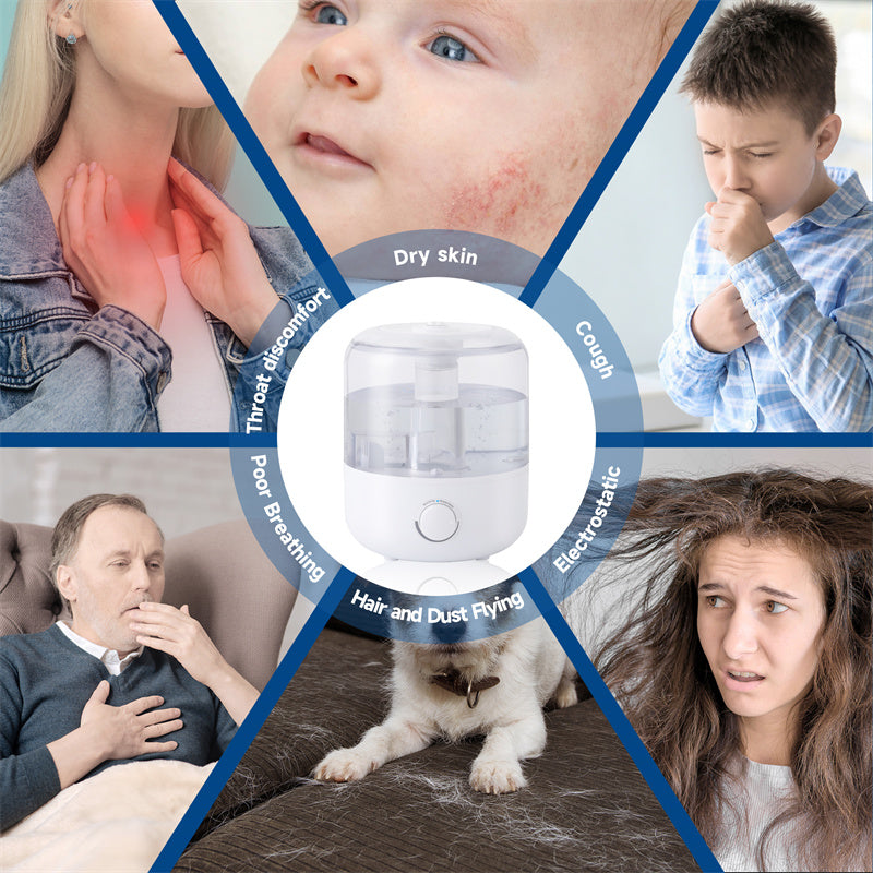 💧🏠 3L Mechanical Humidifier | BPA-Free with Low Water Protection ✨