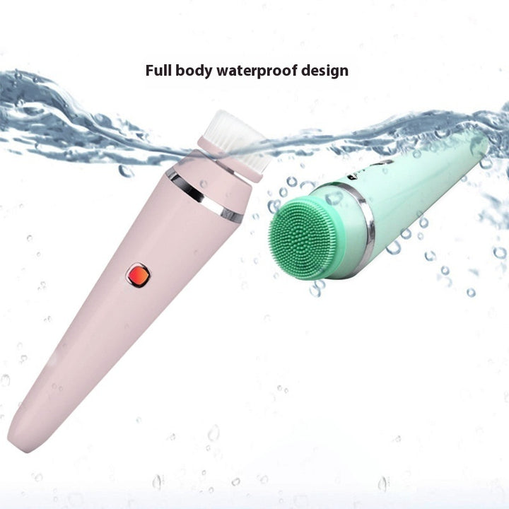🧼💖 Waterproof Rechargeable Facial Brush | 4-in-1 Electric Pore Cleaner & Cleansing Instrument