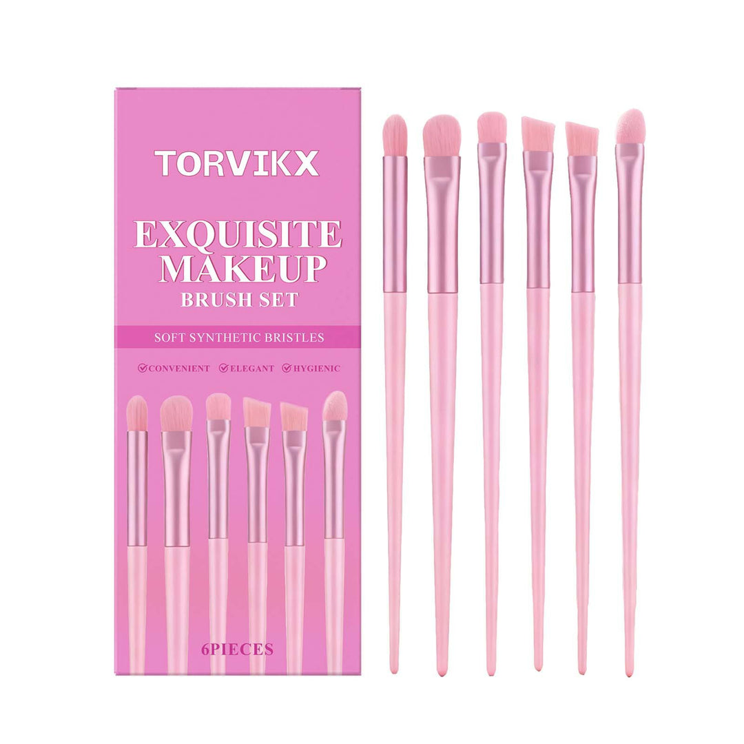 🖌️ Exquisite 6-Piece Makeup Brush Set – Soft Blending Face & Eye Beauty Tools 💄✨