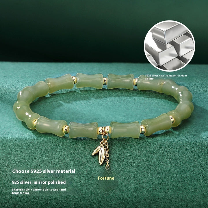 Women’s Chinese Style Bamboo Jade Bracelet – Hetian Jade Safety Design Jewelry