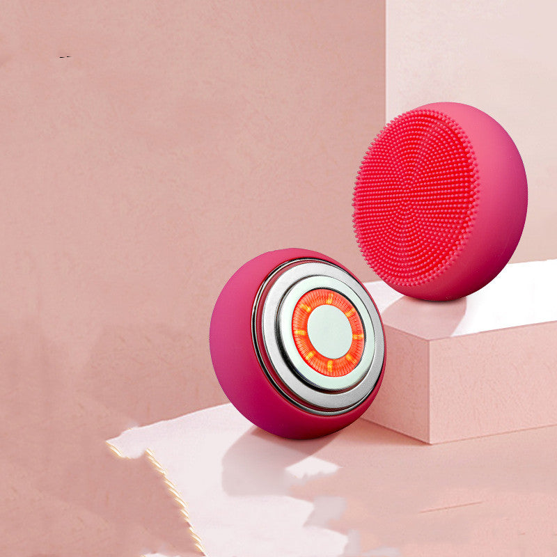 💖🌀 Electric Silicone Cleansing Face Brush | Hot Compress Vibration Skincare Device