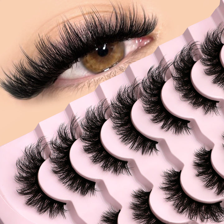👁️✨ Natural False Eyelashes Without Eyeliner – Thick Dense Lash Set