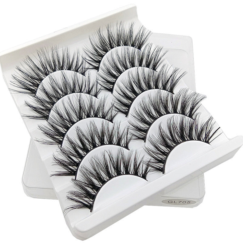 👁️✨ 3D False Eyelashes – 5 Pairs Natural & Soft Lash Set