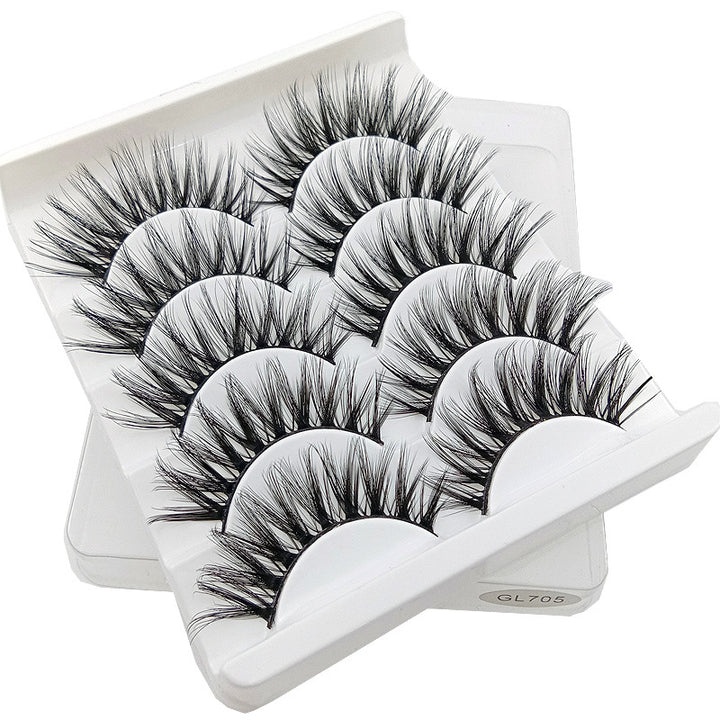 👁️✨ 3D False Eyelashes – 5 Pairs Natural & Soft Lash Set