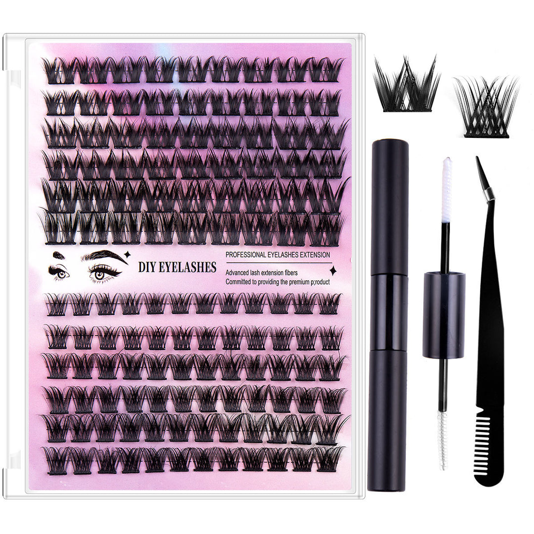 👁️✨ Segmented Hairy Fishtail Wheat Lazy Trilogy False Eyelashes – DIY Cluster Lash Kit