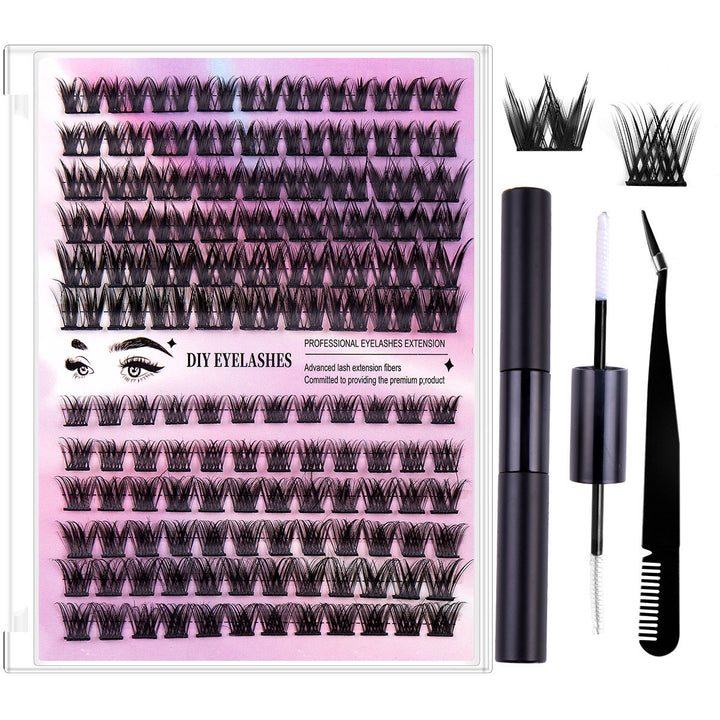 👁️✨ Segmented Hairy Fishtail Wheat Lazy Trilogy False Eyelashes – DIY Cluster Lash Kit
