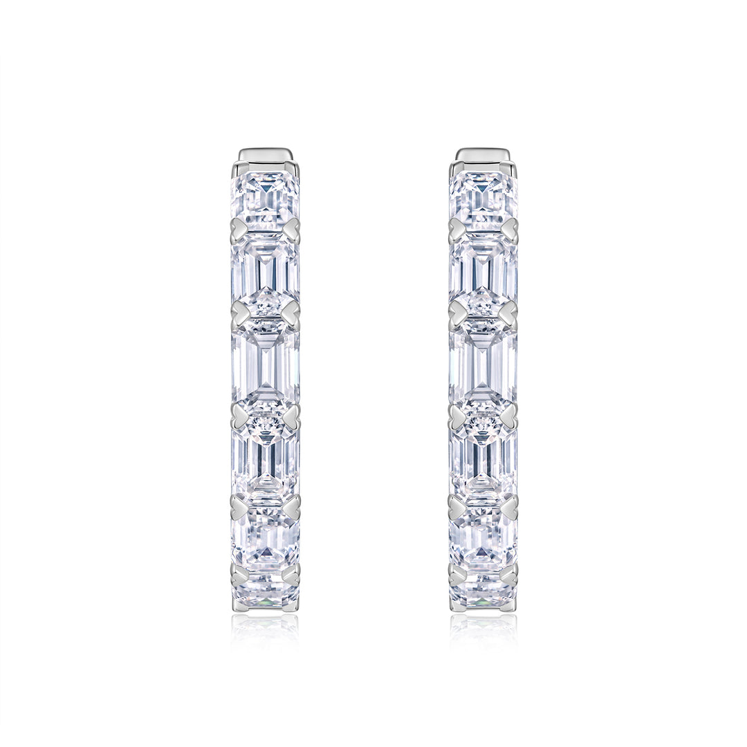 Luxury Minimalist Octagonal Moissanite Hoop Earrings