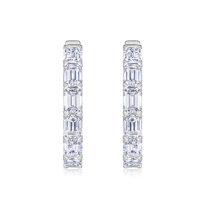 Luxury Minimalist Octagonal Moissanite Hoop Earrings