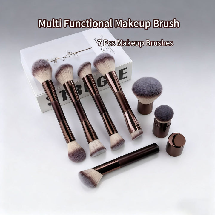 🖌️ 7-Piece Double-Head Makeup Brush Set – Telescopic Dual-Head Travel Beauty Kit 💄✨