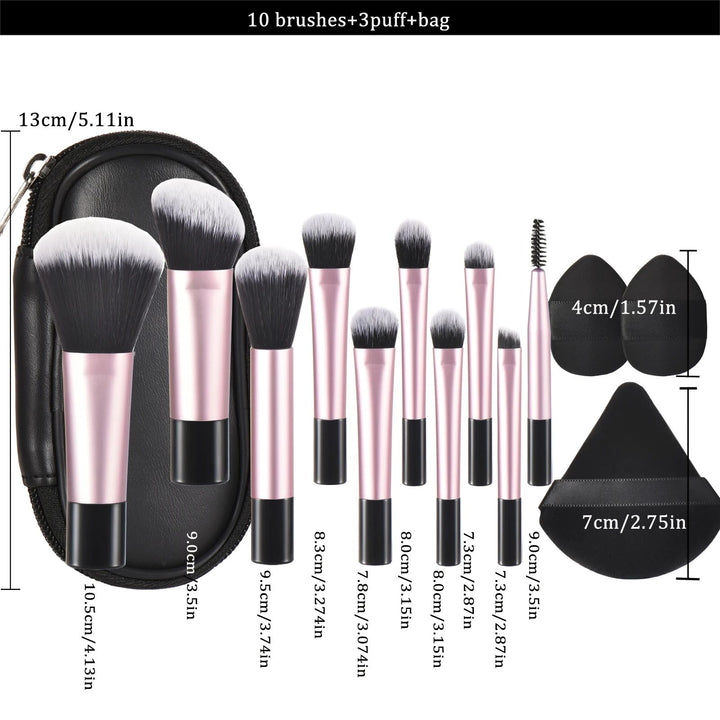 ✨ Mini Makeup Brush Set with Storage Bag — Soft Travel Beauty Kit 💄