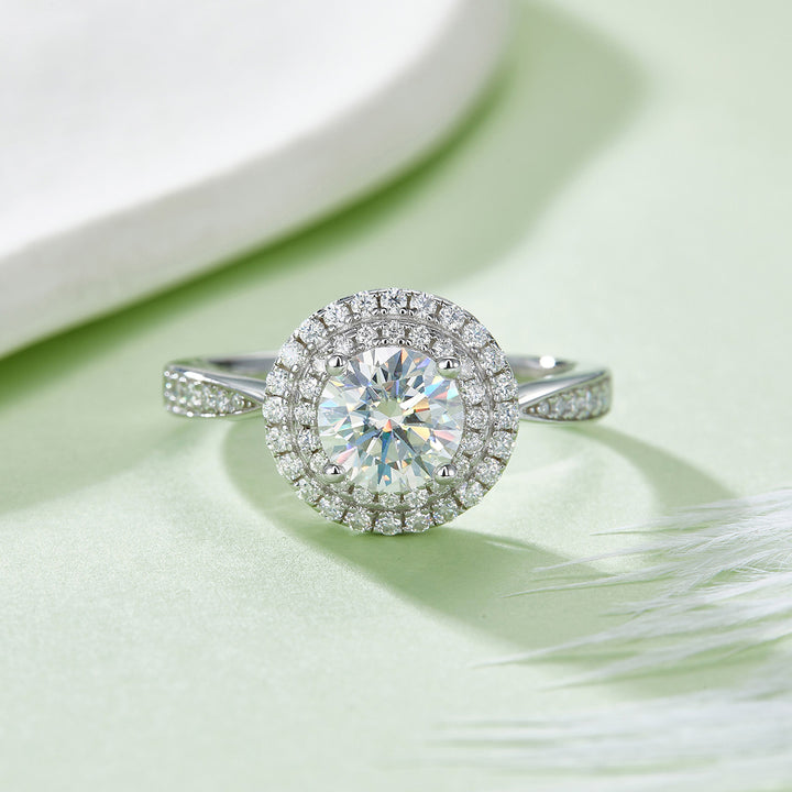 💍 1-Carat Moissanite Minimalist Ring – Platinum-Plated S925 Silver (2g, Sizes 5–9) 💍