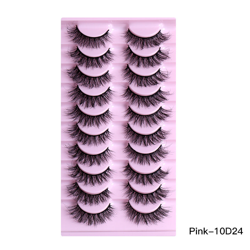 👁️✨ 10 Pairs Natural Thick Curly Eyelashes – Soft Volume False Lashes Set
