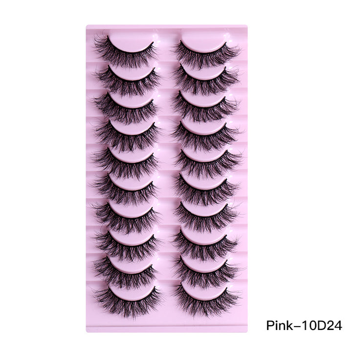 👁️✨ 10 Pairs Natural Thick Curly Eyelashes – Soft Volume False Lashes Set