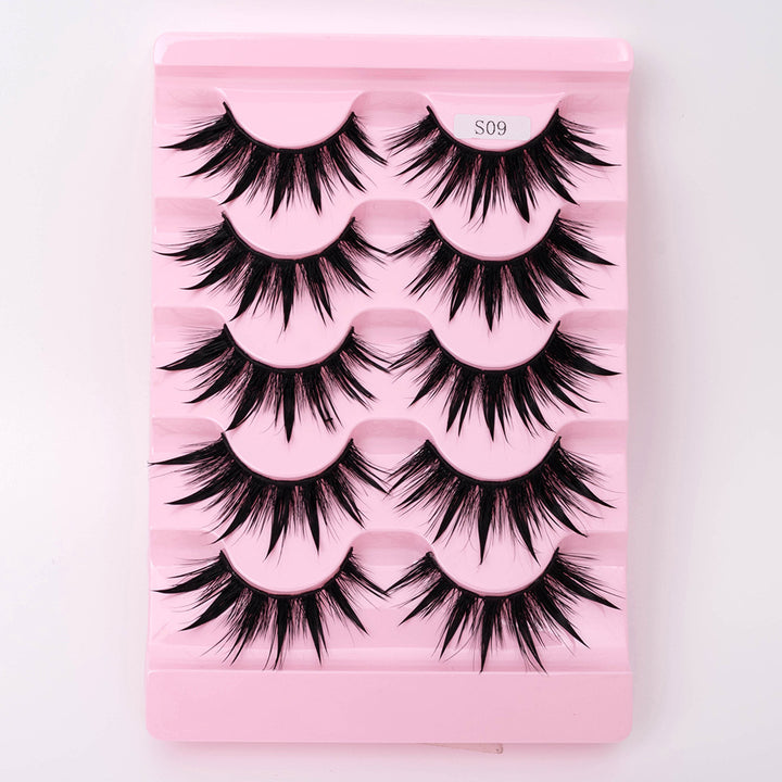 👁️✨ Natural 3D Dramatic Fairy Clusters Manga Lashes – 5 Pairs Wispy False Eyelashes (10–15MM)
