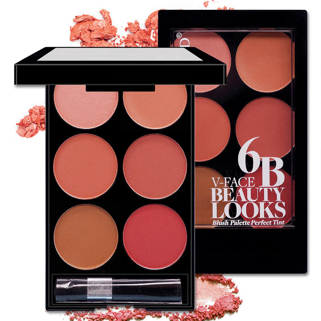 💖 Multi-Color 6-Shade Blush & Contour Makeup Palette – Face Repair & Sculpting Kit (15g) ✨