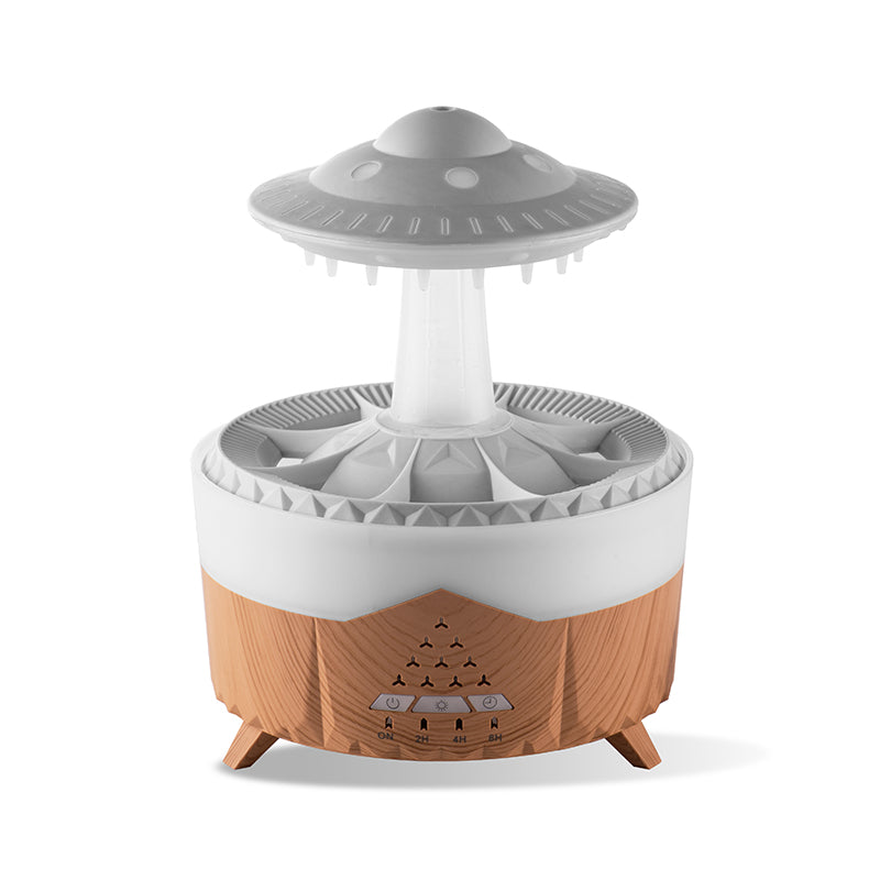 🌧️💧 UFO Raindrop Humidifier | 7-Color LED Aromatherapy Rain Diffuser ✨