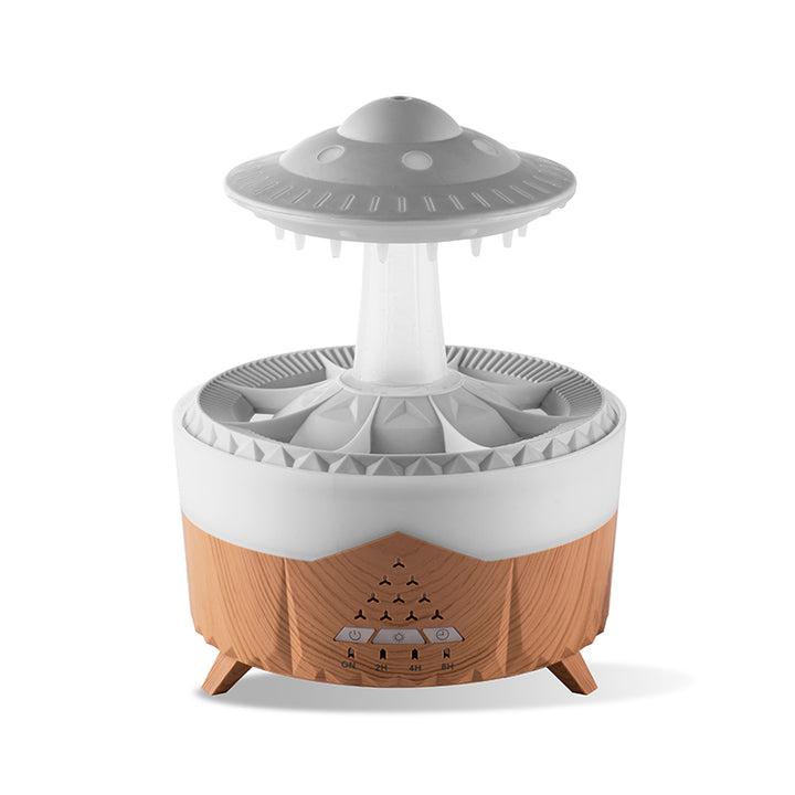 🌧️💧 UFO Raindrop Humidifier | 7-Color LED Aromatherapy Rain Diffuser ✨