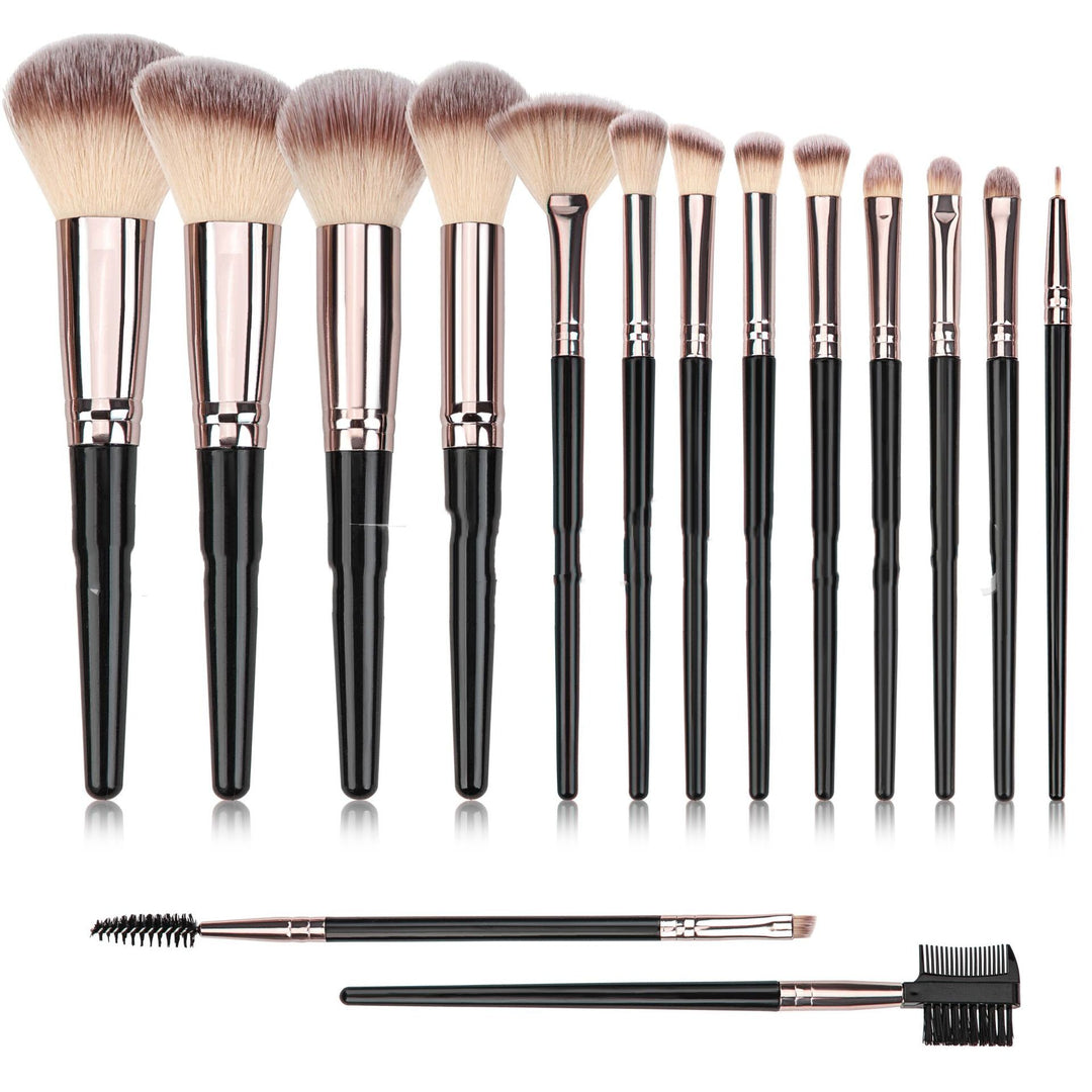 ✨ Black Makeup Brush Set — Powder, Foundation & Eyeshadow Collection 💄🖤