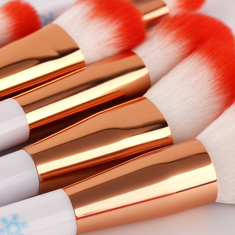✨ Christmas Portable Makeup Brush Set — 10-Piece Festive Beauty Tools 🎄💄