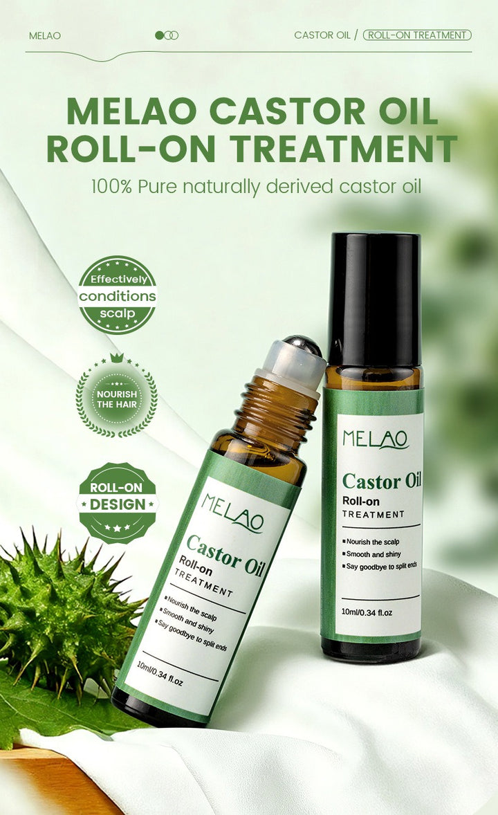 ✨ Castor Oil Roll-On Essential Oil — 10ml Scalp & Hair Care Serum 🌿💆‍♀️