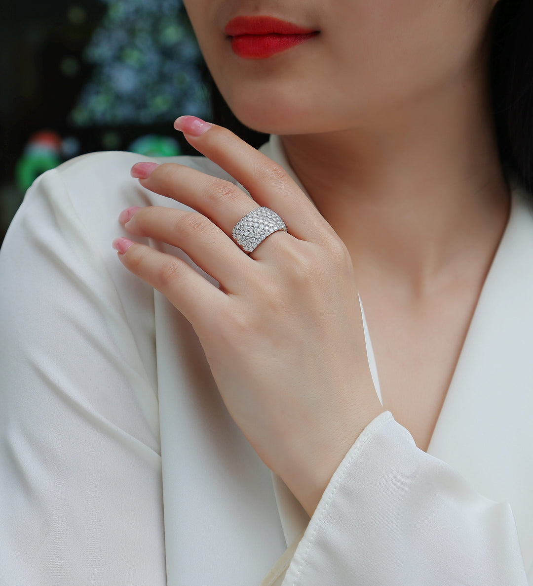 💎 Dynamic & Dazzling Moissanite Wedding Ring Set – Platinum-Plated S925 Silver (6.8g, Sizes 5–9) 💎