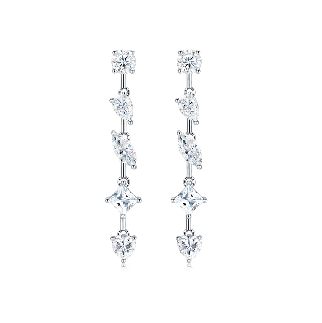 Luxury Minimalist Moissanite Earrings – Platinum-Plated S925 Silver