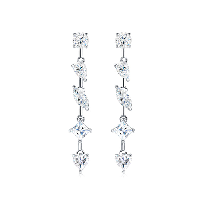 Luxury Minimalist Moissanite Earrings – Platinum-Plated S925 Silver